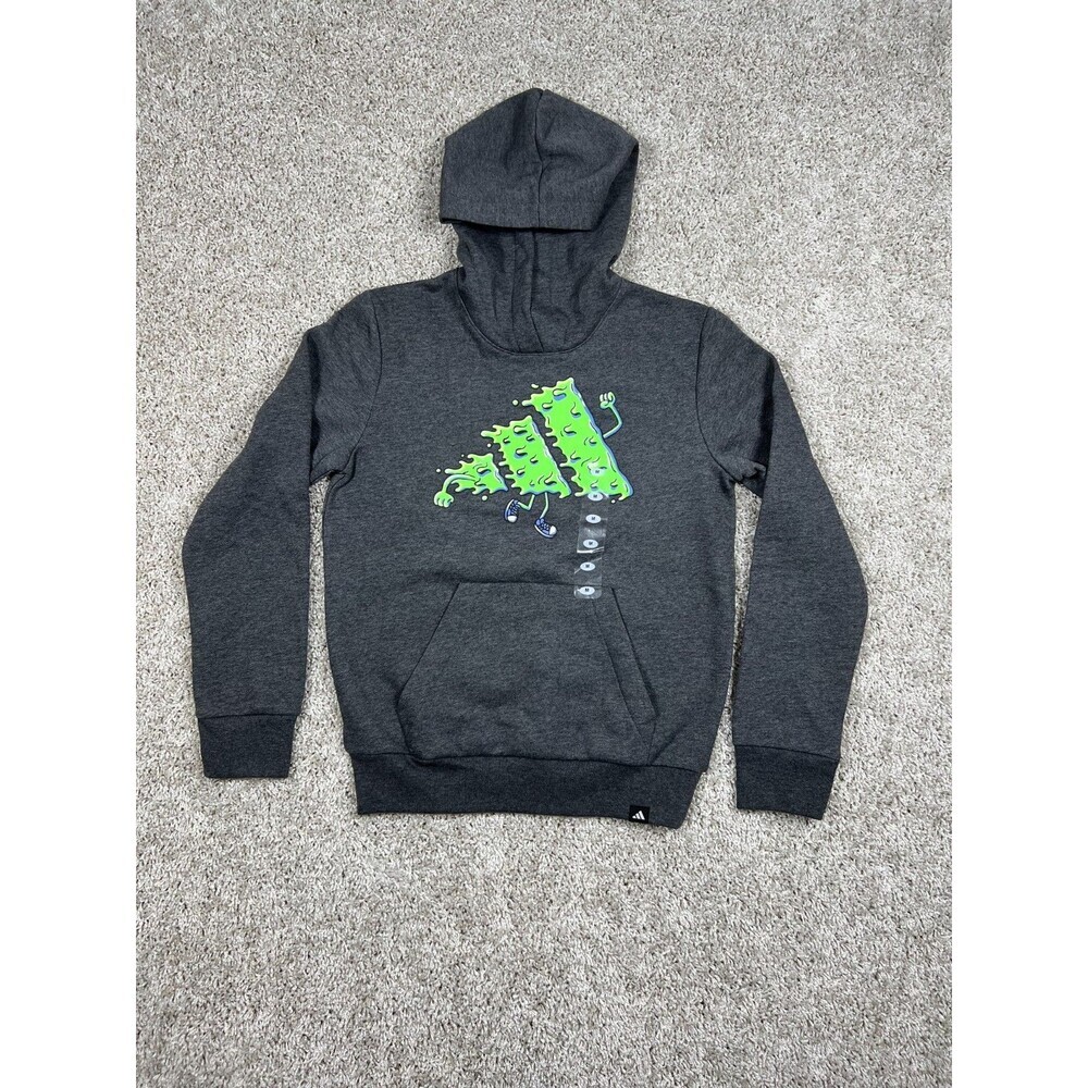 Adidas Boys Monster Graphic Hoodie Youth M 10/12 Gray Pullover NWT